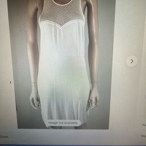 Emilio Pucci White Knit Shift Dress With Lace Bodice